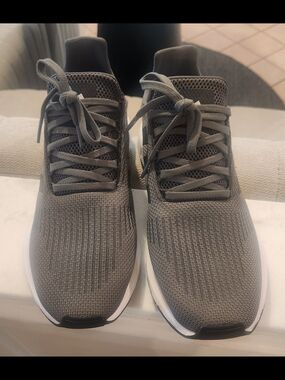 Adidas Men's Athletic Knit Sneakers in Gray and White